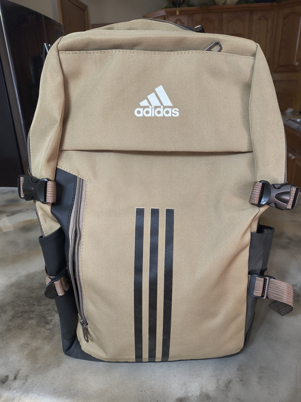 adidas Tan Backpack with Black Accents